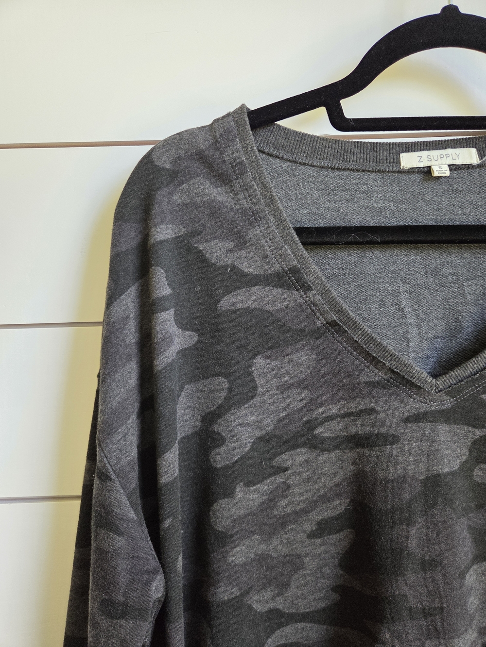 Z Supply Charcoal Gray Camo Long Sleeve